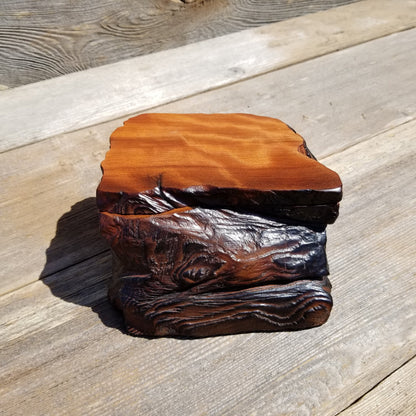 Handmade Wood Box with Redwood Rustic Handmade Jewelry Box California Redwood Jewelry Box Storage Box Limb Box #133 Coin Box