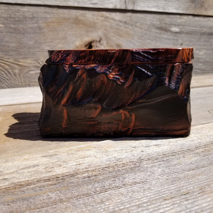 Handmade Wood Box with Redwood Rustic Handmade Jewelry Box California Redwood Jewelry Box Storage Box Limb Box #133 Coin Box