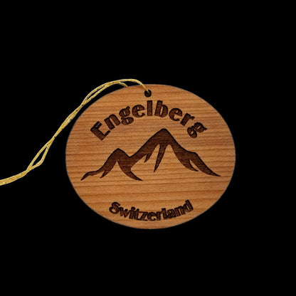 Engelberg Switzerland Ornament Handmade Wood Ornament Souvenir Mountain Ski Resort