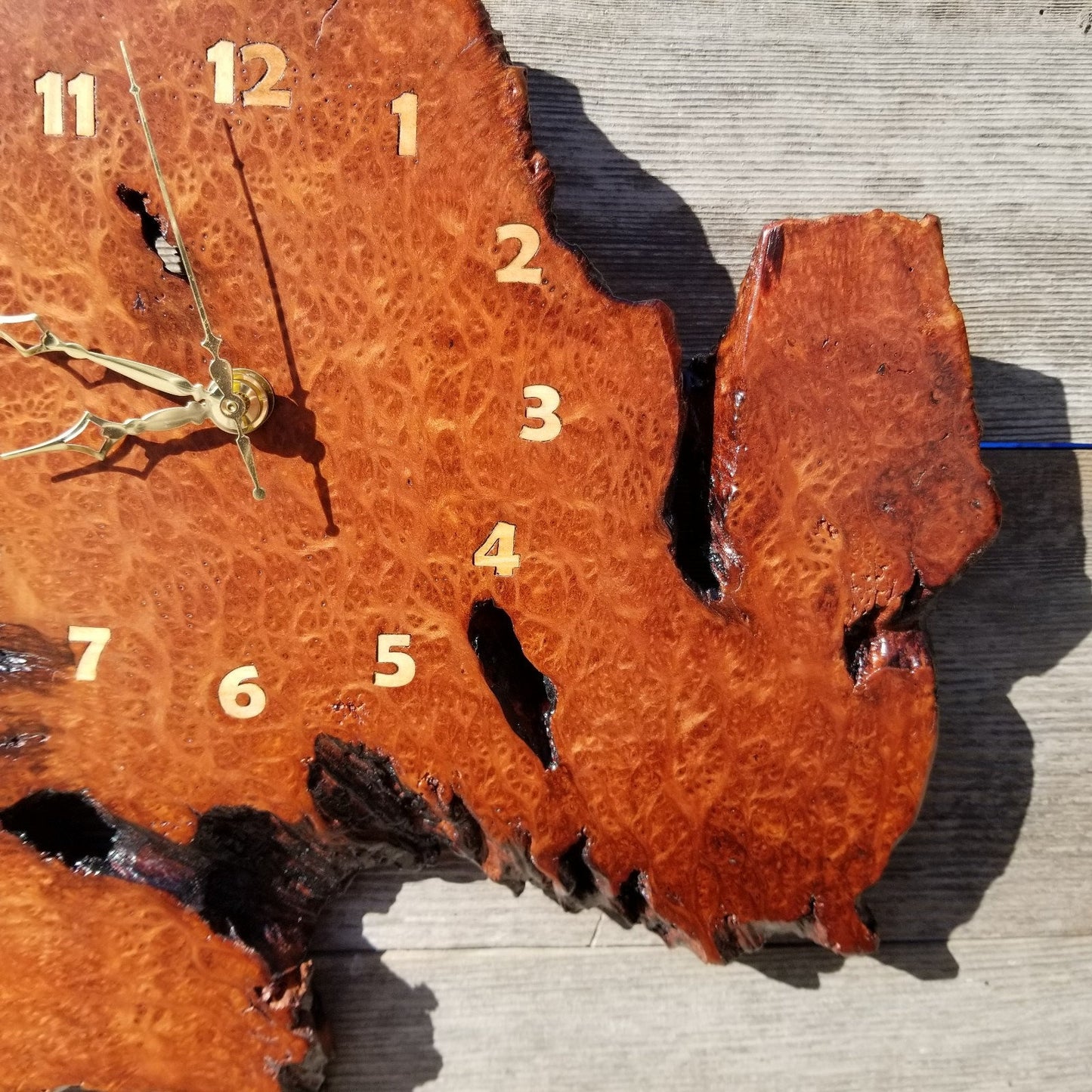 Redwood Clock Handmade Wall Hanging Rustic Wedding Gift Burl Live Edge #324 Mini Wall Clock Christmas Gift Idea