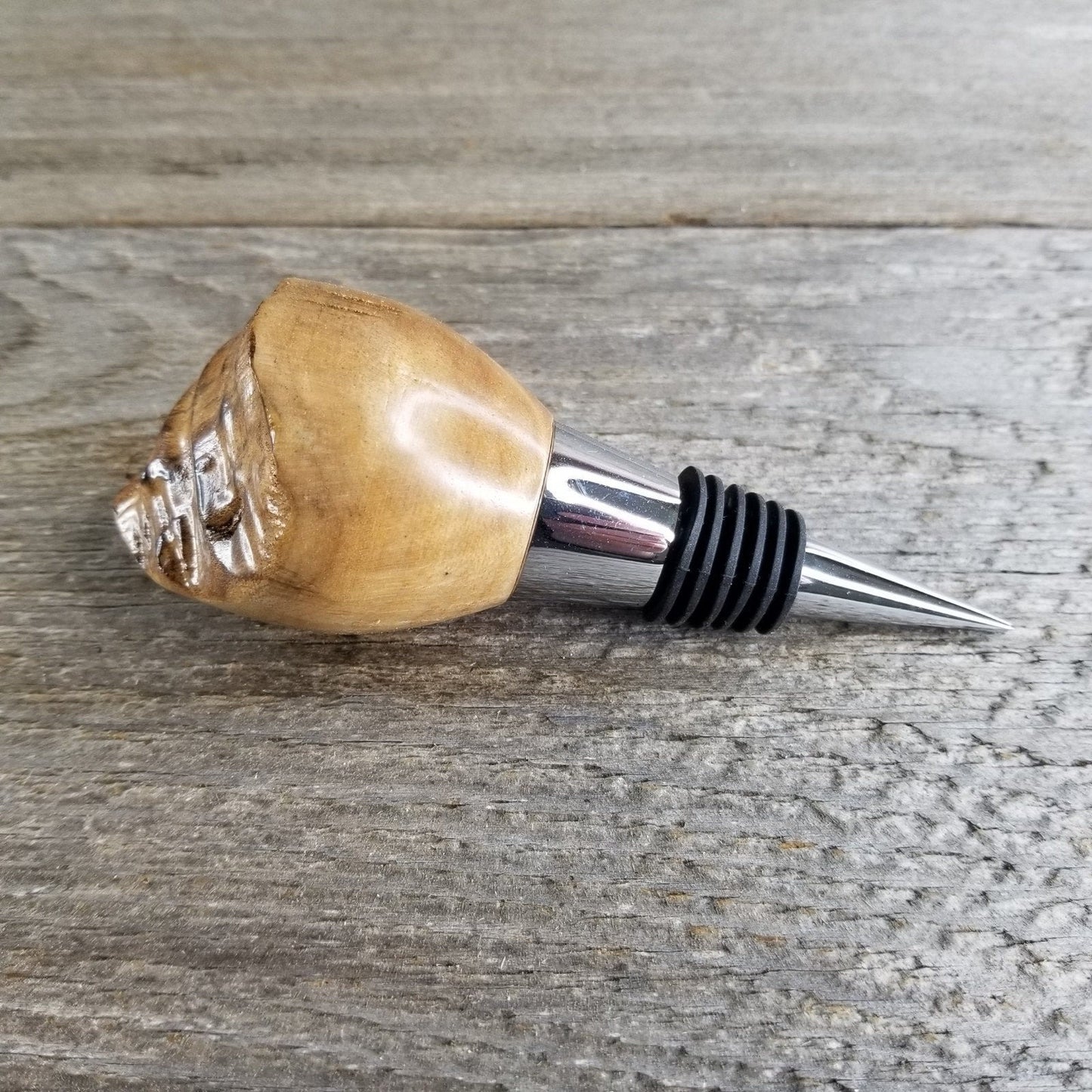 Wood Wine Stopper Maple Live Edge - Rustic - Engagement Gift - #311