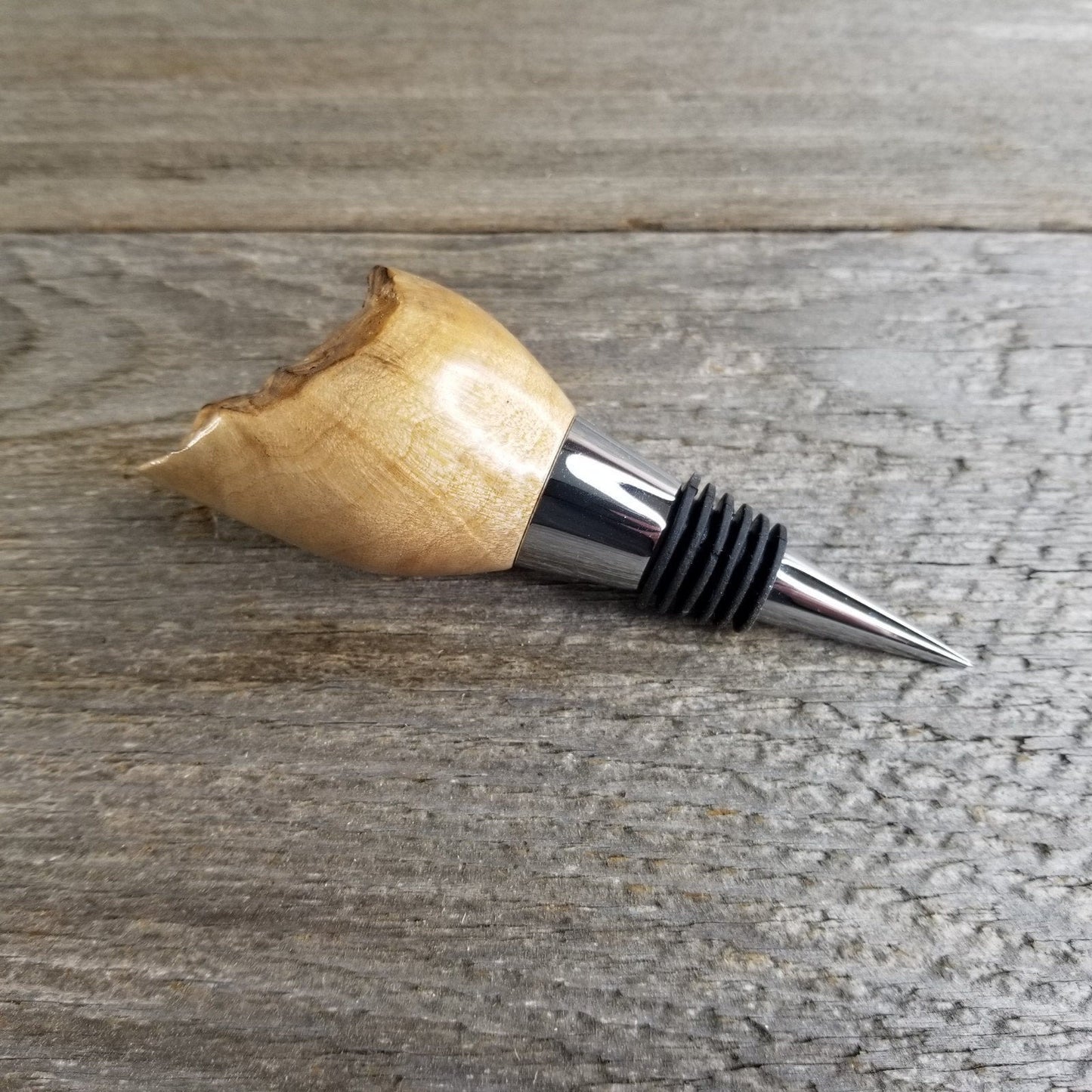 Wood Wine Stopper Maple Live Edge - Rustic - Engagement Gift - #311