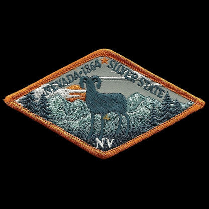 Nevada Patch – The Silver State – Travel Patch Iron On – NV Souvenir Patch – Embellishment Applique – Diamond 4″