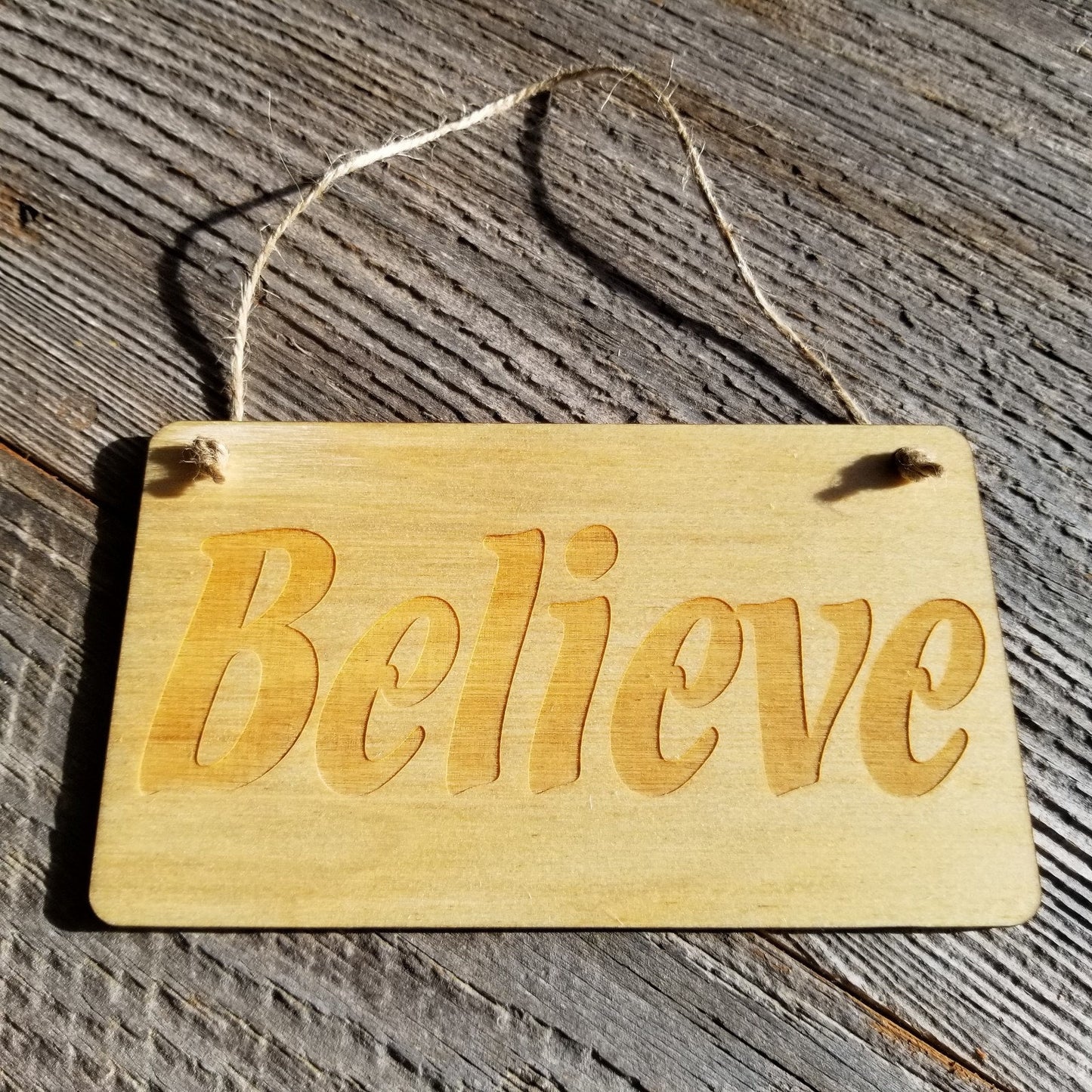 Inspirational Sign - Believe Sign - Rustic Decor - Hanging Wall Sign Indoor Sign - Office Sign - Fun Gift Inspiring Inspired Sign Christmas