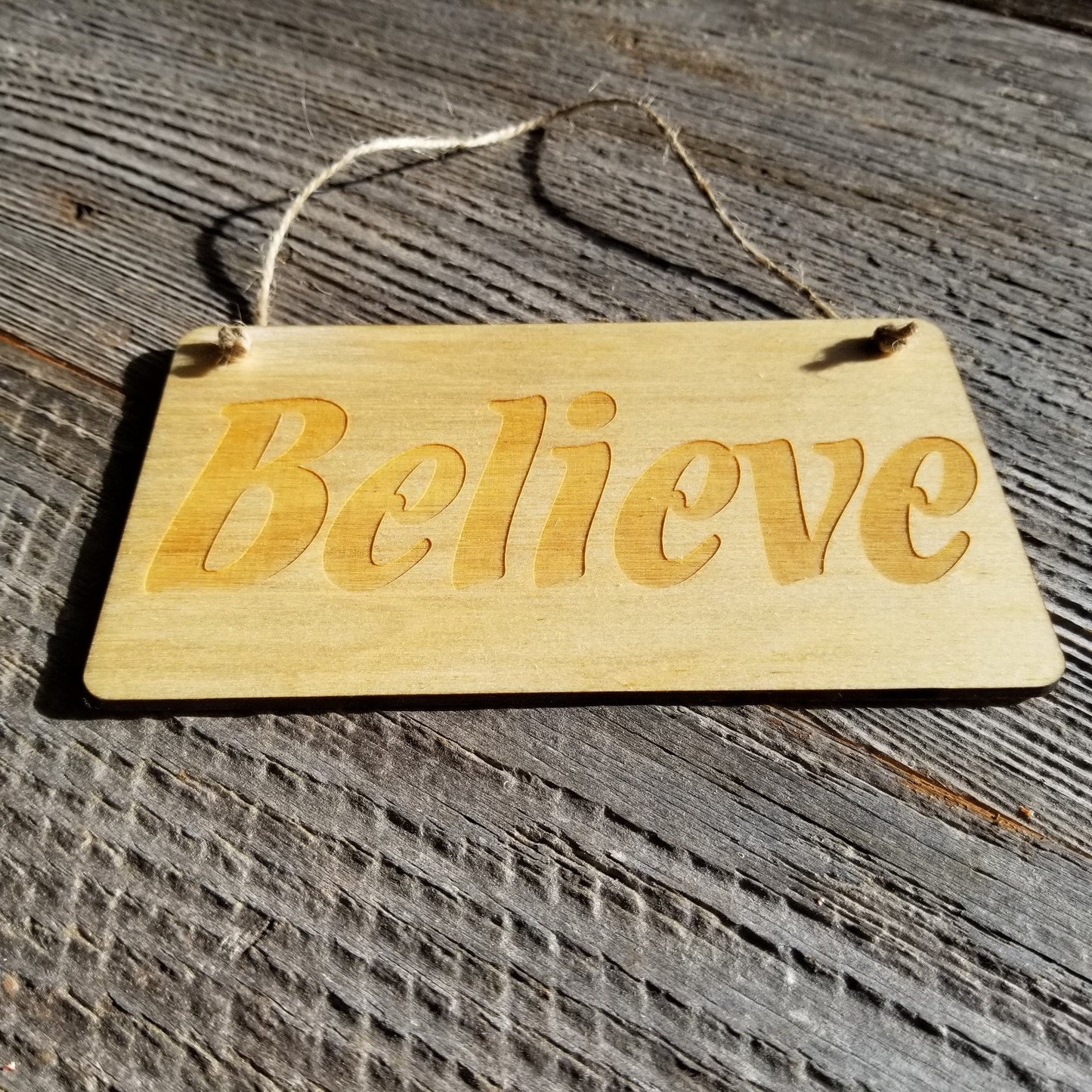 Inspirational Sign - Believe Sign - Rustic Decor - Hanging Wall Sign Indoor Sign - Office Sign - Fun Gift Inspiring Inspired Sign Christmas