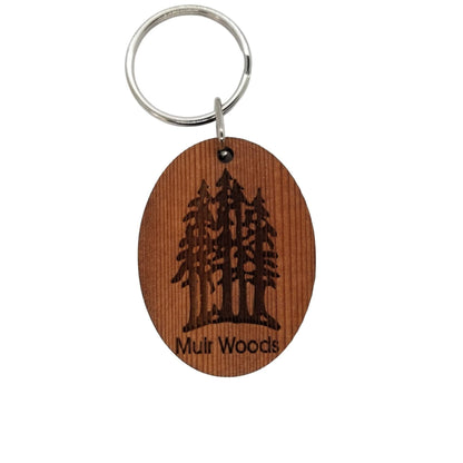 Muir Woods National Park Redwood Trees Grove Wood Keychain California Souvenir Travel Gift - Wood Gift Key Chain Key Tag Key Ring Key Fob