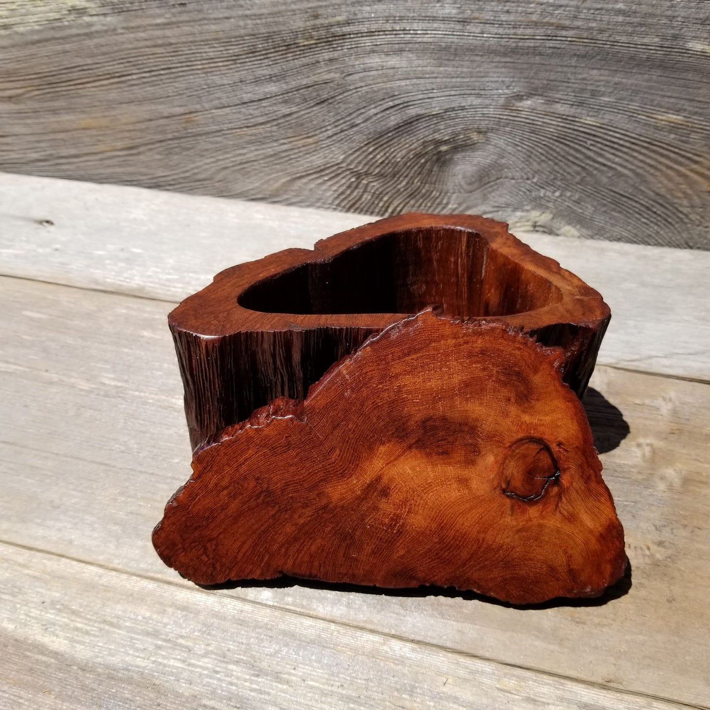 Handmade Wood Box with Redwood Rustic Handmade Jewelry Box #139