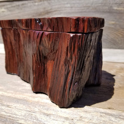 Handmade Wood Box with Redwood Rustic Handmade Jewelry Box #139