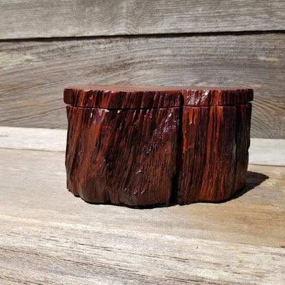 Handmade Wood Box with Redwood Rustic Handmade Jewelry Box #139