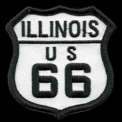 Illinois Patch - Route 66 Patch – Iron On US Road Sign – Souvenir Travel 2.5" Badge Emblem