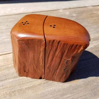 Salt and Pepper Shakers Set Rustic Wood Redwood Handmade #379 California Souvenir Holiday Gift Man Cave Cabin Lodge Decor