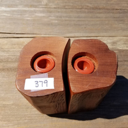 Salt and Pepper Shakers Set Rustic Wood Redwood Handmade #379 California Souvenir Holiday Gift Man Cave Cabin Lodge Decor