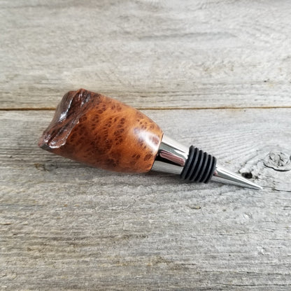 Wine Stopper Rustic Wood Gift for Her Redwood Burl - Live Edge Top #294 Bar Accessories